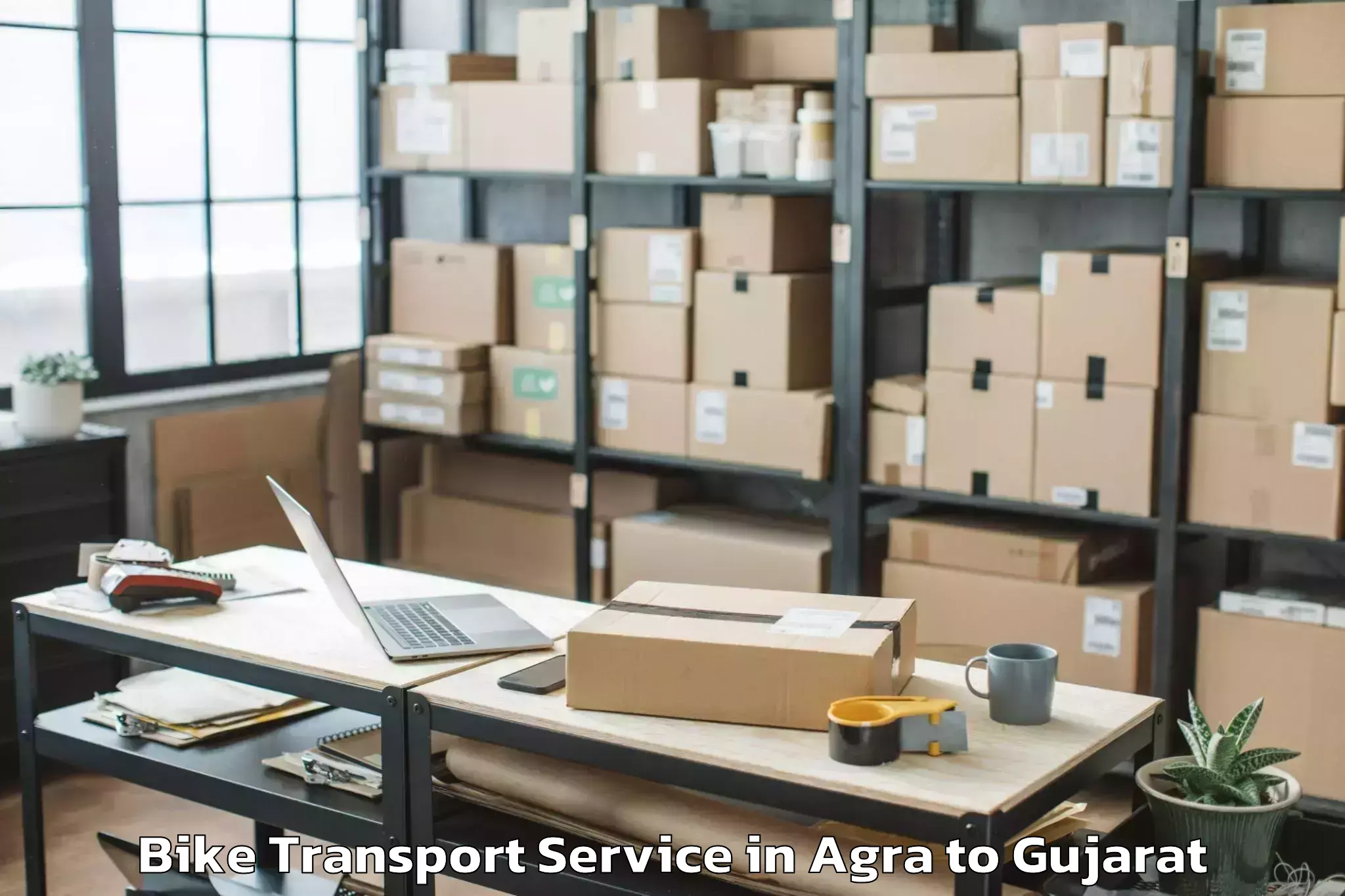 Reliable Agra to Ahmedabad Airport Amd Bike Transport